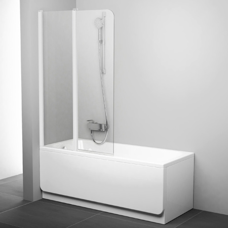 Шторка на ванну Ravak Chrome CVS2-100 L 7QLA0100Z1 профиль белый, стекло прозрачное