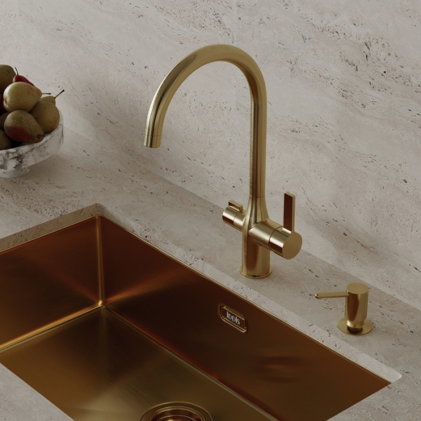 дозатор iddis kitchen line sdimg00i59 латунь, pvd матовое золото