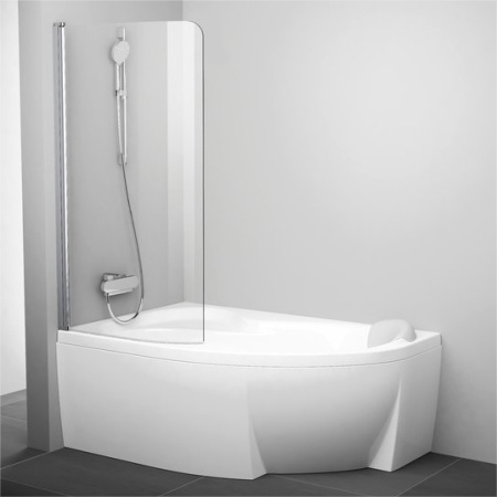 Шторка на ванну Ravak Rosa CVSK1 140/150 L профиль сатин, стекло прозрачное