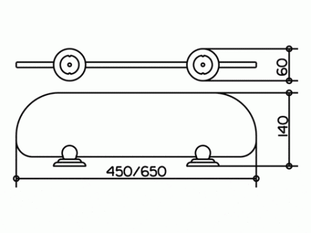 полка из кристаллина keuco astor 02110 005400 45x12см, прозрачная