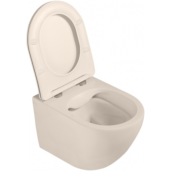 унитаз abber bequem ac1101mbe подвесной, с сиденьем микролифт, цвет бежевый матовый