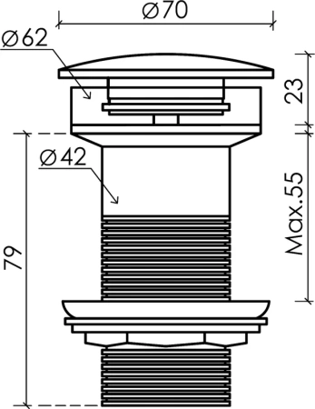 донный клапан для раковины ceramicanova cn2000mh матовый антрацит
