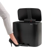 мусорное ведро brabantia pedal bin bo pedal bin 121227 23 + 11 л