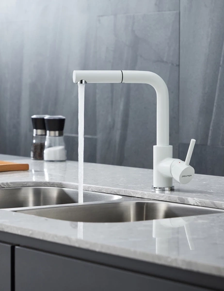 смеситель для кухни paulmark kassel ka214311-431tw белый матовый