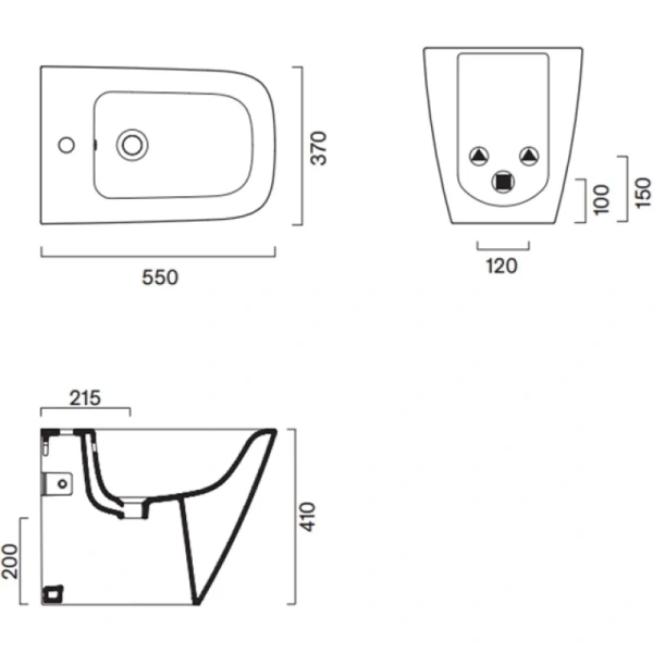 биде напольное catalano green 0419551001 белый глянец
