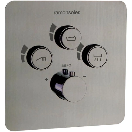 смеситель для душа ramonsoler rs smart 85t301snc с термостатом никель брашированный
