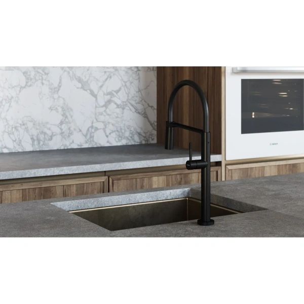 смеситель для кухни boheme uno 114-b черный матовый