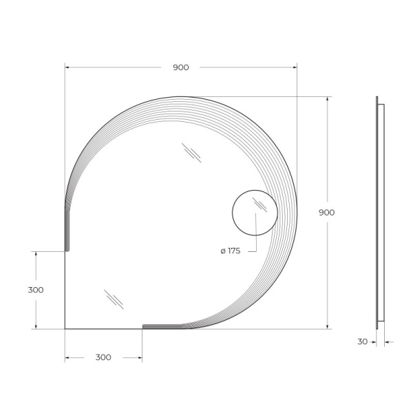 зеркало 90x90 см cezares 45012