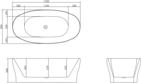 акриловая ванна belbagno bb403-1700-850
