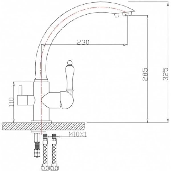 смеситель для кухни zorg sanitary zr 314 yf-33 цвет цвет черный металл