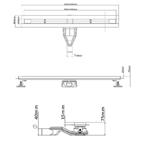 душевой лоток esbano slim 80 s-side-80sg estrslmside80sg с решеткой золото матовое