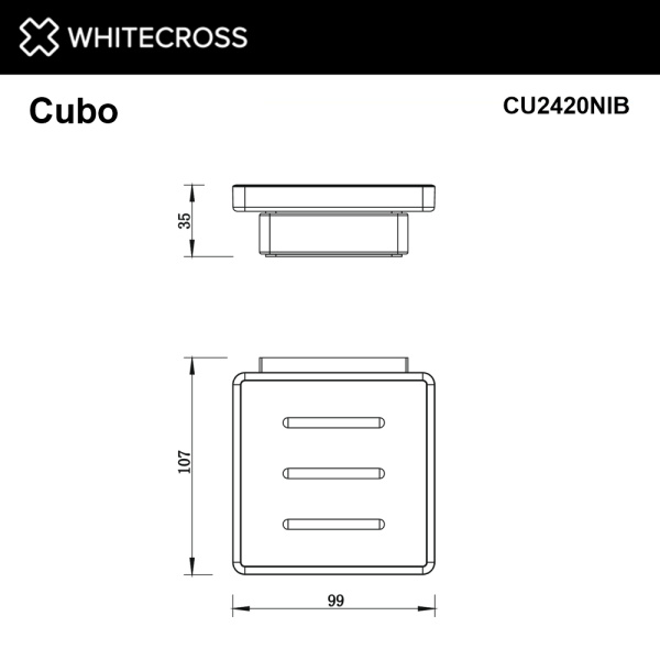 Мыльница Whitecross Cubo CU2420NIB настенная, брашированный никель