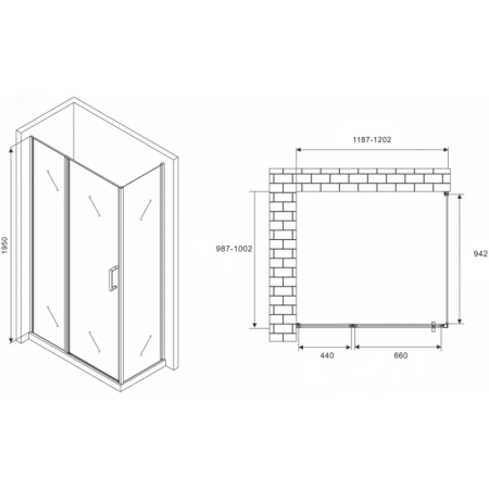 душевой уголок 120x100 см abber sonnenstrand ag04120s-s100 прозрачное