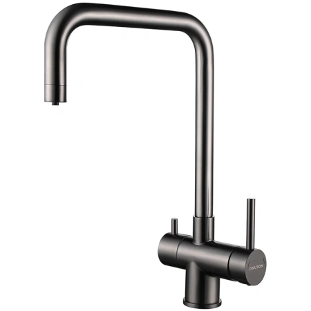 Смеситель для кухни Paulmark Wetter We213030-GM, вороненая сталь