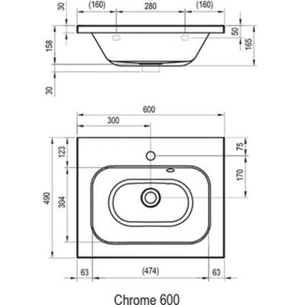 раковина ravak chrome 60 xjg01160000 белая