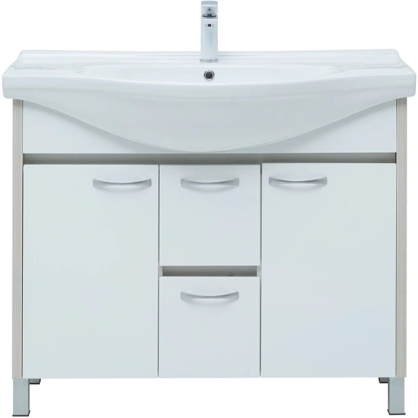 тумба под раковину aquanet донна 100 белый дуб/ белый, 00274164