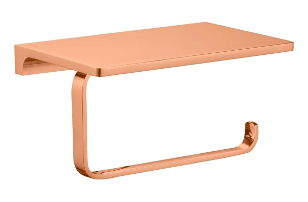 Держатель туалетной бумаги Rav Slezak Nil NLA0403ZRK розовый золотистый крацованный, с полочкой