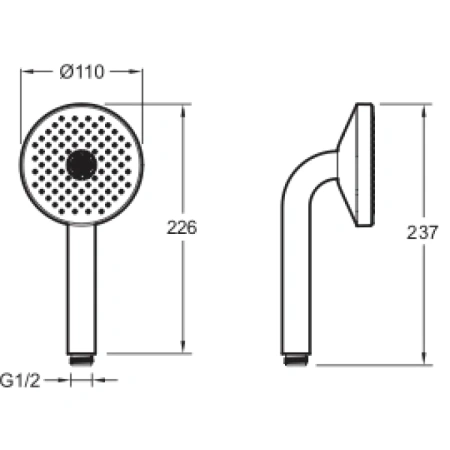 ручной душ 110 мм jacob delafon nouvelle vague e27796-blv