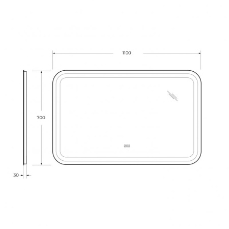 Зеркало Cezares Stylus 120 CZR-SPC-STYLUS-1200-700-TCH-WARM с подсветкой с сенсорным выключателем и подогревом