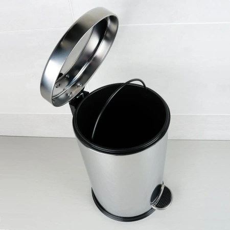 мусорное ведро fixsen fx-34024d 12л, с педалью, хром