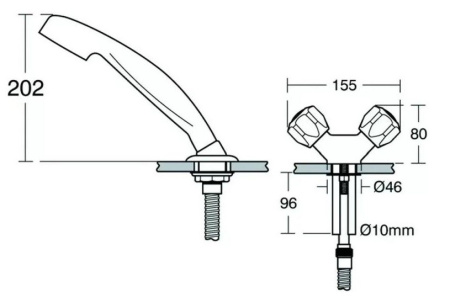 смеситель ideal standard starlite s7450aa для парикмахерской мойки