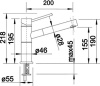 смеситель для кухни blanco alta-s compact 520730