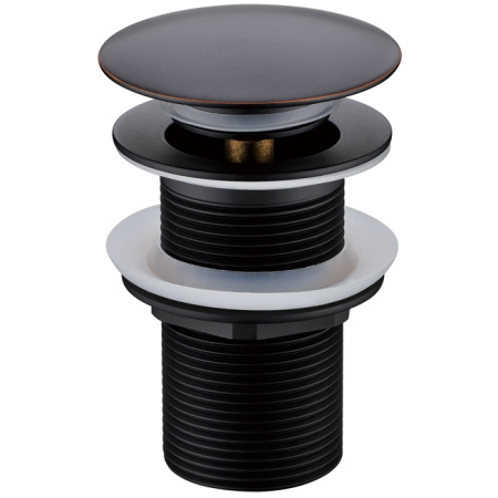 Донный клапан Boheme 612-B для раковины, без перелива, клик клак, черный