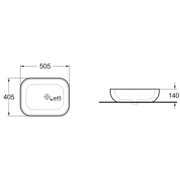 раковина-чаша vincea 51 vbs-101mo океан матовый