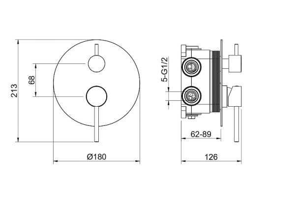 смеситель для душа aquatek европа aq1347bgm цвет оружейная сталь