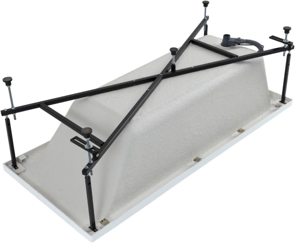 акриловая ванна aquanet bright 180х80 см, 00233143, с каркасом, цвет белый.