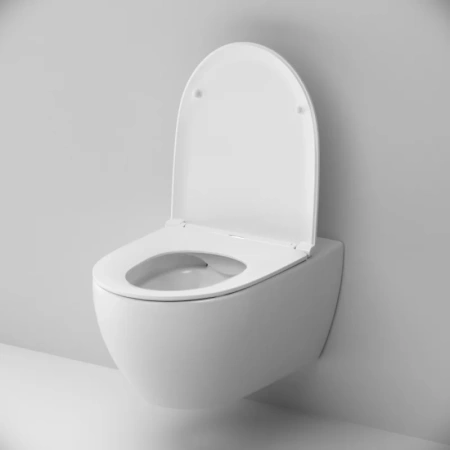 унитаз подвесной безободковый с инсталляцией am.pm awe is30251.111700 сиденьем микролифт, хром клавишей