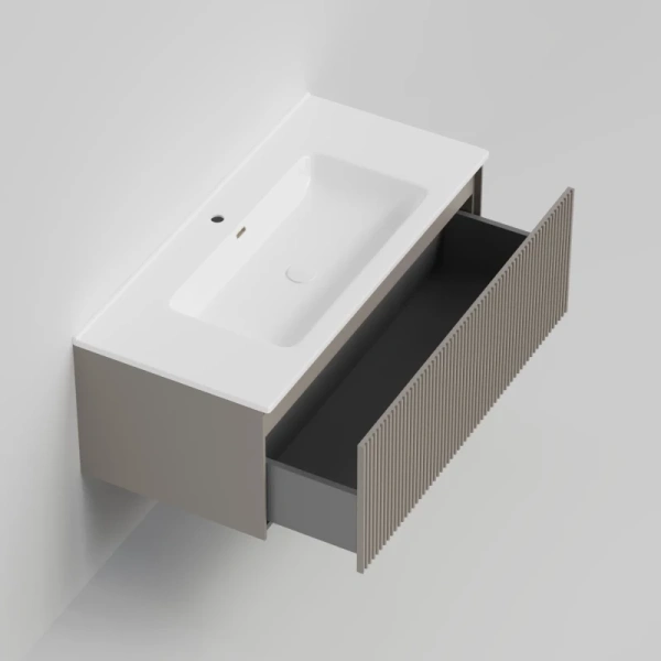 тумба под раковину la fenice terra fnc-01-ter-c-100 95,2 см, подвесная, бежевый матовый