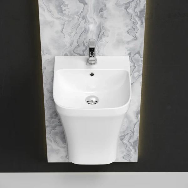 раковина ceramicanova dion cn6067 подвесная, 36.5x40.6 см, белая