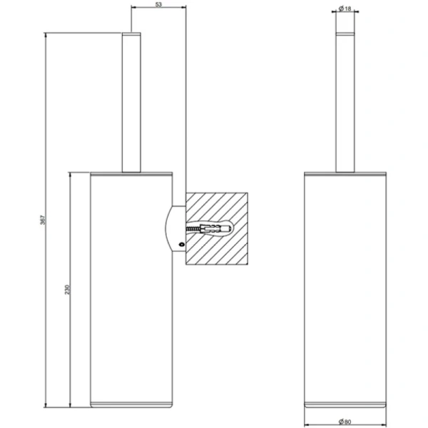 Ёршик для унитаза Gessi Emporio 38957#299 настенный, черный XL