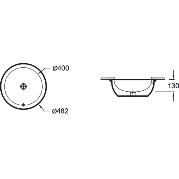 раковина 48,2x48,2 см jacob delafon vox eyk102-00