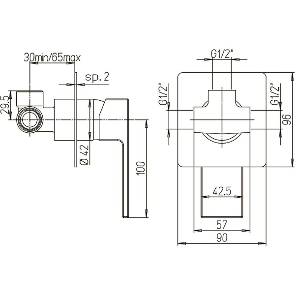 смеситель для душа paini dax-r 84pz690r черный матовый