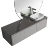 комплект мебели для ванной black&white universe u915.1600 r подвесной серый