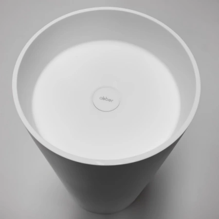 раковина abber stein as2516-h 40x40 см, напольная, белый матовый