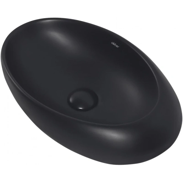 раковина 49x31 см abber bequem ac2107mb, черный матовый