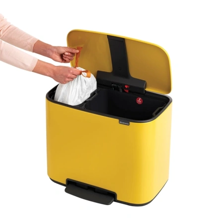 ведро для мусора brabantia bo pedal bin 121180 23 + 11 л