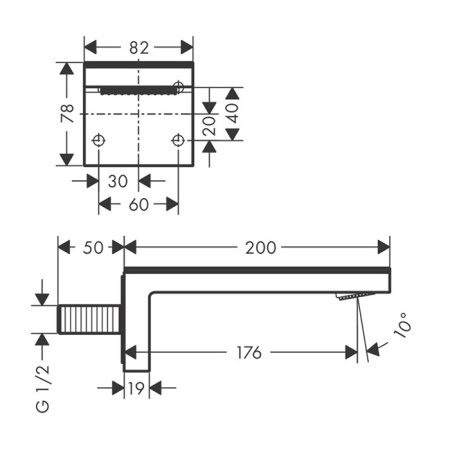 излив для ванны 176 мм axor myedition 47410600