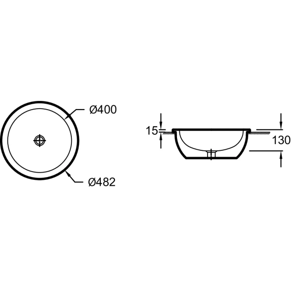 раковина 48,2x48,2 см jacob delafon vox eyl002-00