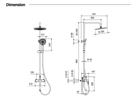 душевая система aquatek лугано aq2740bgm цвет оружейная сталь