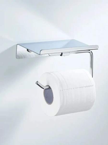 Держатель для туалетной бумаги с полочкой Shevanik SG5705-1, хром