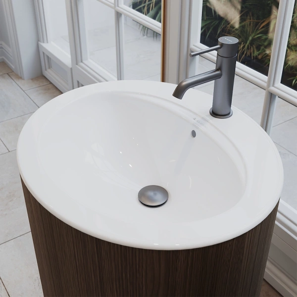 раковина aqueduto inserto ins0310 врезная, овальная, 56x47xh20 см, белый