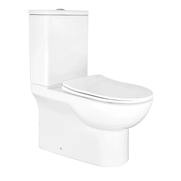 унитаз компакт azario ambra az-848 напольный, безободковый, с бачком и сиденьем микролифт, 64.5х37х81.5 см, белый