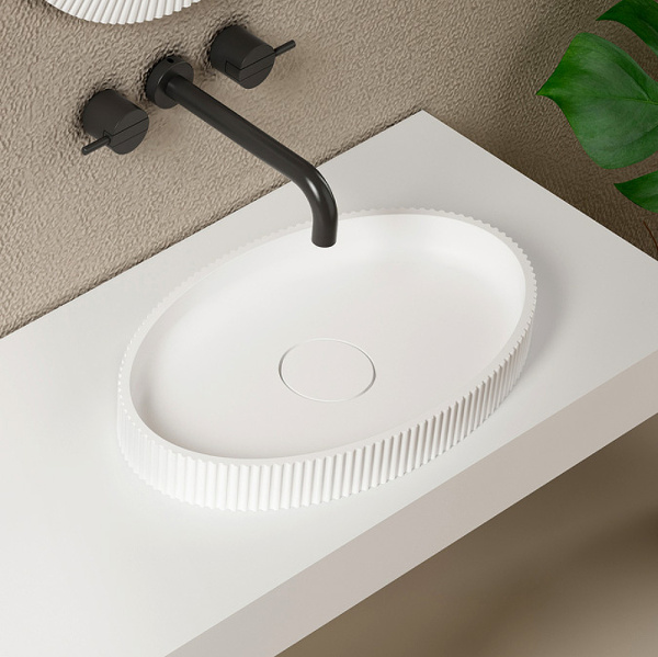 раковина abber stein as2603 накладная, овальная, 50х32 см, белая