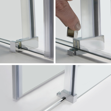 дверь для душевой кабины wasserkraft dinkel 140 58r31 профиль хром, стекло прозрачное