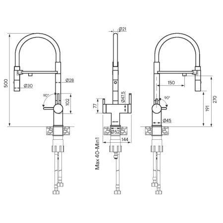 смеситель для кухни с подключением к фильтру paulmark gravity gr213888-an