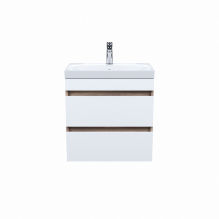 Тумба с умывальником 60 см IDDIS Zodiac ZOD6AB0i95K, подвесная с ящиками, белая/под дерево Тумба с умывальником 60 см IDDIS Zodiac ZOD6AB0i95K, подвесная с ящиками, белая/под дерево